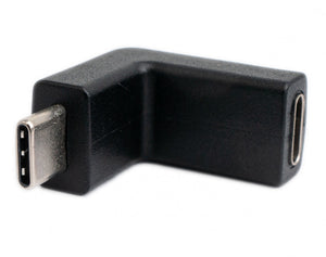 SYSTEM-S USB 3.1 Adapter Typ C Stecker zu Buchse Winkel Kabel in Schwarz