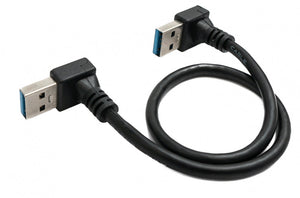 SYSTEM-S USB 3.0 Kabel 30 cm Typ A Stecker zu Stecker Winkel in Schwarz