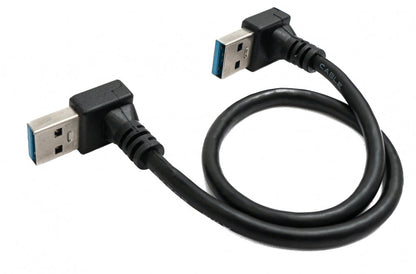 SYSTEM-S USB 3.0 cable 30 cm type A male to male angle in black