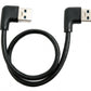 SYSTEM-S USB 3.0 Kabel 30 cm Typ A Stecker zu Stecker rechter Winkel in Schwarz