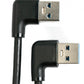 SYSTEM-S USB 3.0 Kabel 30 cm Typ A Stecker zu Stecker rechter Winkel in Schwarz