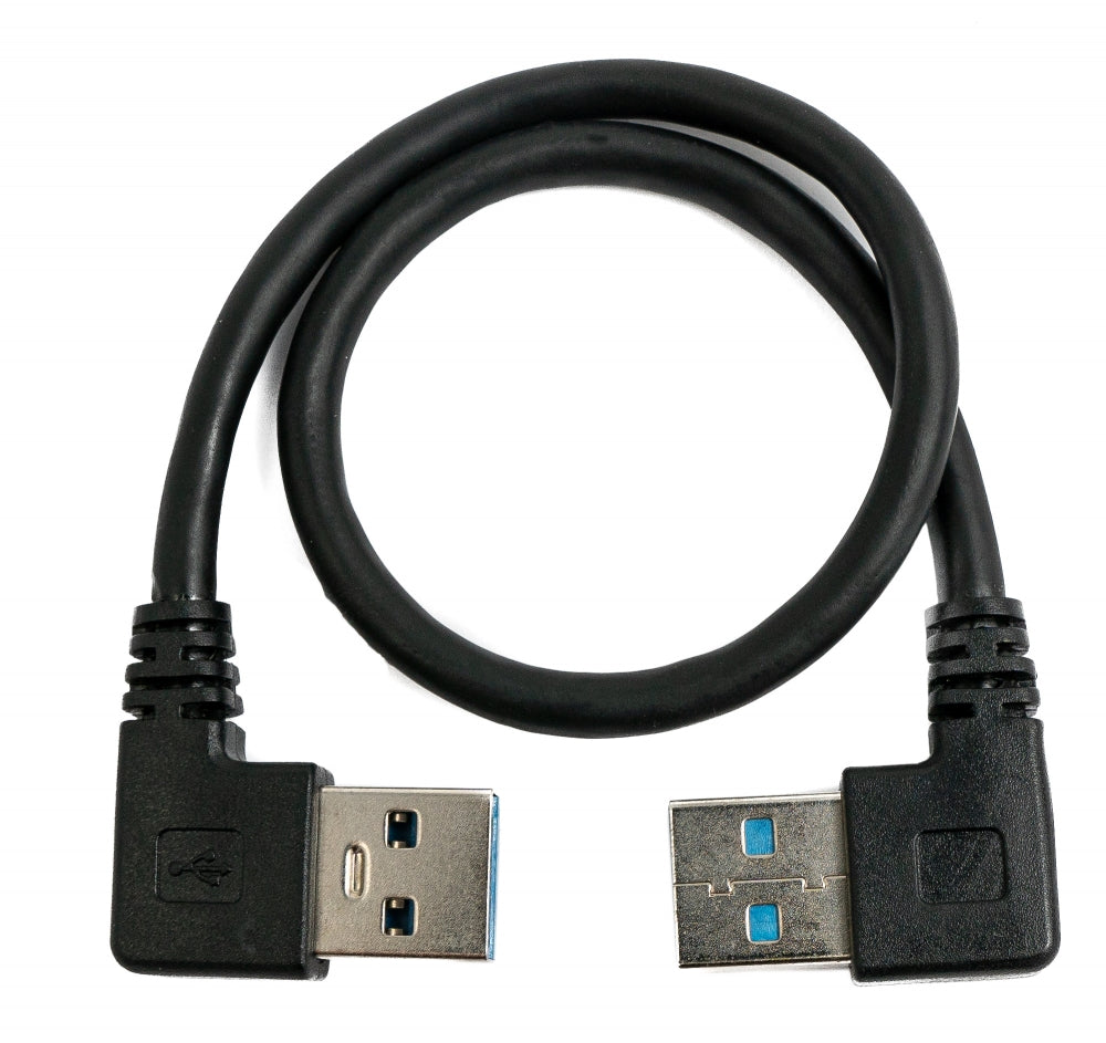 Cavo USB 3.0 da 30 cm tipo A maschio-maschio ad angolo in nero