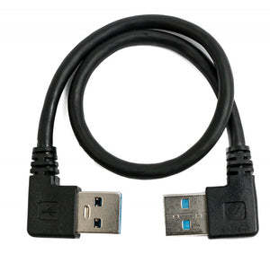 SYSTEM-S USB 3.0 Kabel 30 cm Typ A Stecker zu Stecker Winkel in Schwarz