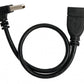 Cavo USB 2.0 da 30 cm tipo A maschio-femmina ad angolo in nero