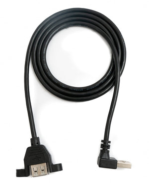 Câble USB 2.0 100cm Type A Adaptateur Femelle vers Mâle Angle de Vis Noir