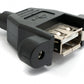 SYSTEM-S USB 2.0 Kabel 100 cm Typ A Buchse zu Stecker Adapter Schraube Winkel Schwarz