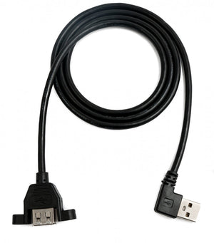 Câble USB 2.0 100cm Type A Adaptateur Femelle vers Mâle Angle de Vis Noir