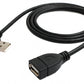 SYSTEM-S USB 2.0 Kabel 100 cm Typ A Stecker zu Buchse Winkel in Schwarz