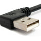 SYSTEM-S USB 2.0 Kabel 100 cm Typ A Stecker zu Buchse Winkel in Schwarz