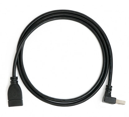 Cable USB 2.0 100 cm tipo A macho a hembra acodado en color negro