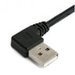 SYSTEM-S USB 2.0 Kabel 25 cm Typ A Stecker zu Mini USB Stecker Winkel in Schwarz