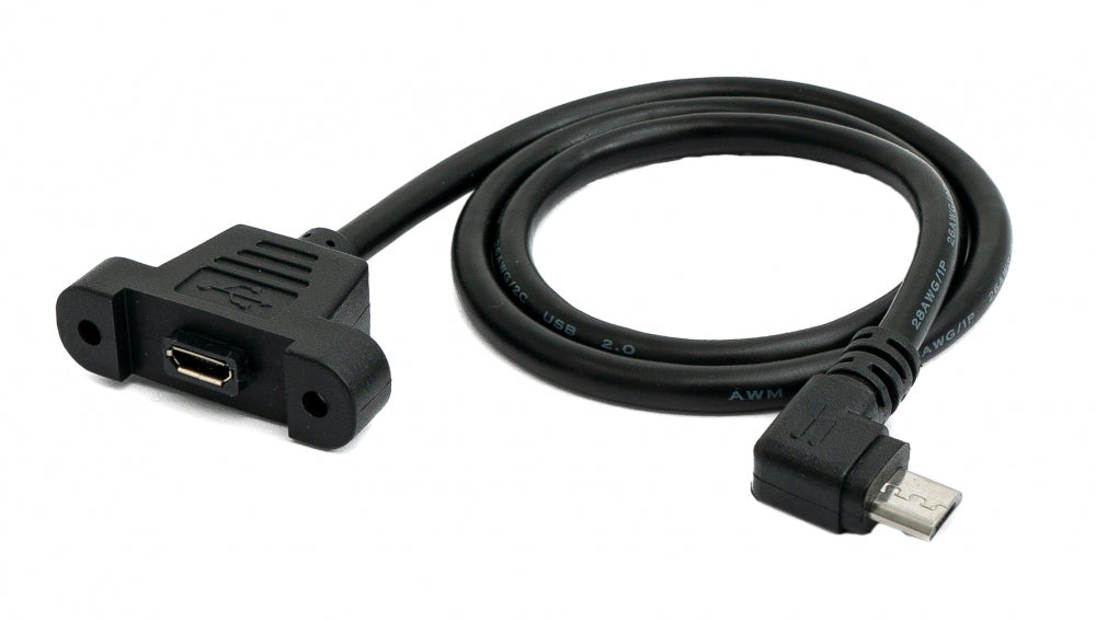 Cavo USB 2.0 da 30 cm Micro B femmina a maschio adattatore per montaggio a pannello con angolo di vite