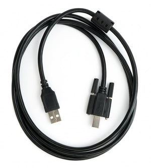 SYSTEM-S USB 2.0 cable 150 cm type A male to B male adapter screw in black