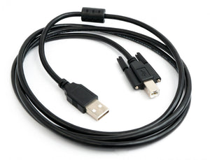 SYSTEM-S USB 2.0 Kabel 150 cm Typ A Stecker zu B Stecker Adapter Schraube in Schwarz