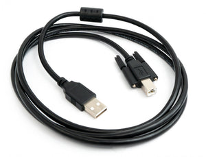 SYSTEM-S USB 2.0 cable 150 cm type A male to B male adapter screw in black