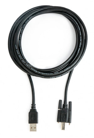 SYSTEM-S USB 2.0 Kabel 3 m Typ A Stecker zu B Stecker Adapter Schraube in Schwarz
