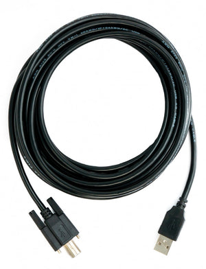 SYSTEM-S USB 2.0 Kabel 5 m Typ A Stecker zu B Stecker Adapter Schraube in Schwarz