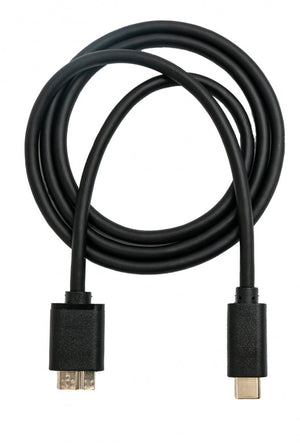 SYSTEM-S USB 3.1 Kabel 100 cm Typ C Stecker zu 3.0 Micro B Stecker Adapter in Schwarz