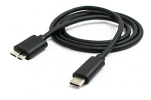 SYSTEM-S USB 3.1 Kabel 100 cm Typ C Stecker zu 3.0 Micro B Stecker Adapter in Schwarz