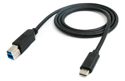 SYSTEM-S USB 3.1 Kabel 100 cm Typ C Stecker zu 3.0 Typ B Stecker Adapter in Schwarz