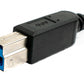 SYSTEM-S USB 3.1 Kabel 100 cm Typ C Stecker zu 3.0 Typ B Stecker Adapter in Schwarz