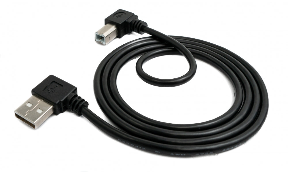 SYSTEM-S USB 2.0 cable 50 cm type A male to B male angle in black