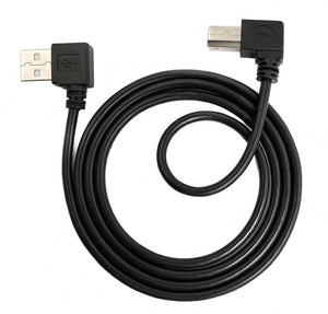 SYSTEM-S USB 2.0 Kabel 50 cm Typ A Stecker zu B Stecker Winkel in Schwarz