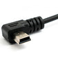 SYSTEM-S USB 2.0 Kabel 150 cm Typ A Stecker zu Mini B Stecker Spirale Winkel in Schwarz