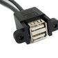 SYSTEM-S USB 2.0 Dual Port Kabel 30 cm Typ A Buchse zu Stecker Schraube Schwarz