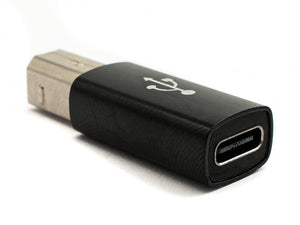 SYSTEM-S USB 3.1 MIDI Adapter Typ C Buchse zu 2.0 Typ B Stecker Kabel in Schwarz