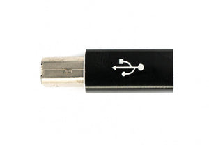 SYSTEM-S USB 3.1 MIDI Adapter Typ C Buchse zu 2.0 Typ B Stecker Kabel in Schwarz