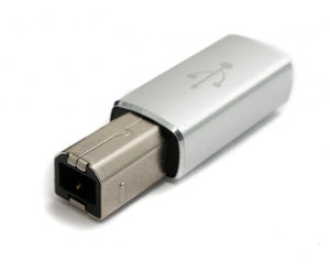 SYSTEM-S USB 3.1 MIDI Adapter Typ C Buchse zu 2.0 Typ B Stecker Kabel in Grau