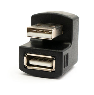 2x adaptateur USB 2.0 180° type A mâle vers femelle câble noir