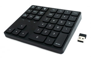 SYSTEM-S Numpad Bluetooth 3 2.4 GHz Ziffernblock Tastatur mit Akku USB in Schwarz