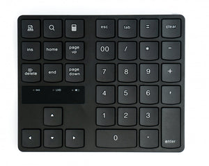 SYSTEM-S Numpad Bluetooth 3 2.4 GHz Ziffernblock Tastatur mit Akku USB in Schwarz