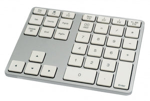 SYSTEM-S Numpad Bluetooth 3 2.4 GHz Ziffernblock Tastatur mit Akku USB in Weiß