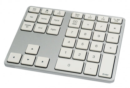 SYSTEM-S Numpad Bluetooth 3 2.4 GHz numeric keypad keyboard with battery USB in white