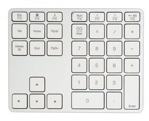 SYSTEM-S Numpad Bluetooth 3 2.4 GHz Ziffernblock Tastatur mit Akku USB in Weiß