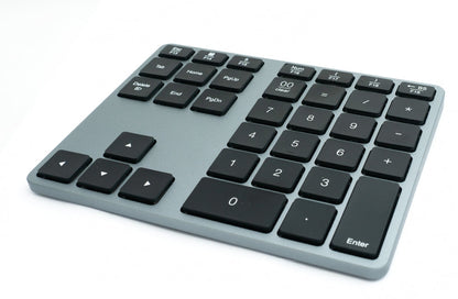 SYSTEM-S Numpad Bluetooth 3 2.4 GHz numeric keypad keyboard with battery USB in gray