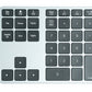 SYSTEM-S Numpad Bluetooth 3 2.4 GHz Ziffernblock Tastatur mit Akku USB in Grau