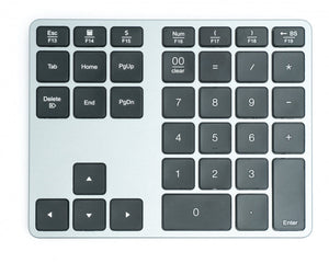 SYSTEM-S Numpad Bluetooth 3 2.4 GHz Ziffernblock Tastatur mit Akku USB in Grau