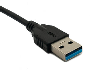 SYSTEM-S USB 3.1 Kabel 100 cm Typ C Stecker zu 3.0 Typ A Stecker in Schwarz