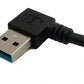 SYSTEM-S USB 3.0 Kabel 20 cm Typ A Stecker zu Buchse Winkel in Schwarz