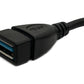 SYSTEM-S USB 3.0 Kabel 20 cm Typ A Stecker zu Buchse Winkel in Schwarz