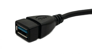 SYSTEM-S USB 3.0 cable 20 cm type A male to female angle in black