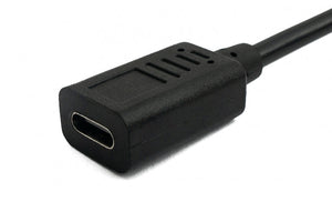 SYSTEM-S USB 3.1 cable 30 cm type C female to 2.0 type B male adapter in black