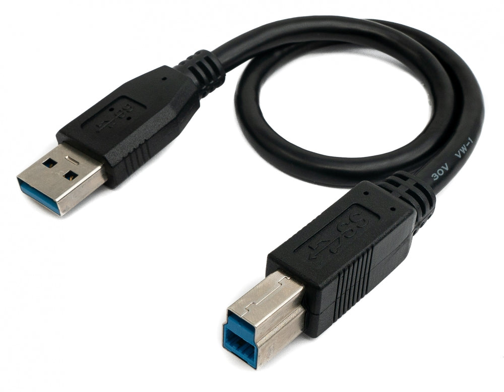 Cable USB 3.0 de 30 cm tipo B macho a A macho adaptador en color negro