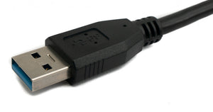 SYSTEM-S USB 3.0 Kabel 30 cm Typ B Stecker zu A Stecker Adapter in Schwarz