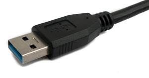 SYSTEM-S USB 3.0 cable 30 cm type B male to A male adapter in black