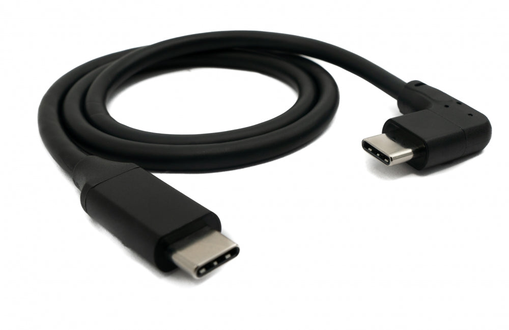 SYSTEM-S USB 3.1 cable 50 cm type C plug to plug angle adapter in black